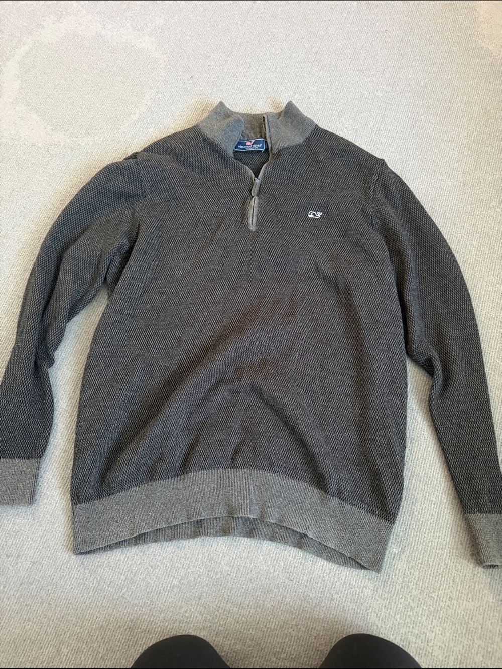 Vineyard Vines Men's Charcoal Gray Quarter-Zip Pullover
